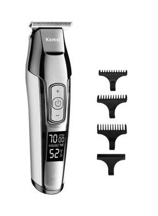 Kemei Rechargeable Hair Clipper Shaver For Men Silver/White 15.5x4cm - Image 1