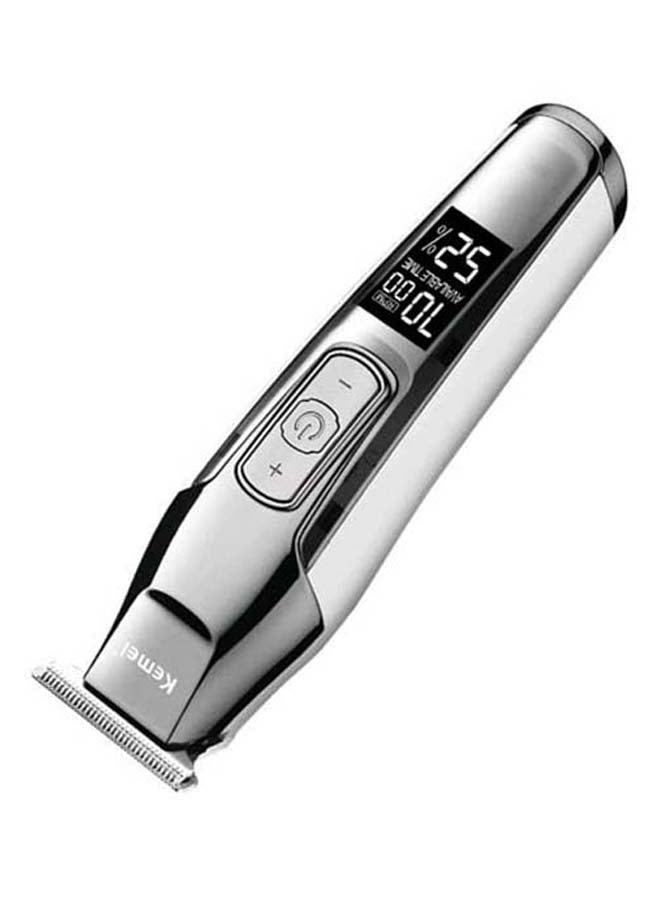 Kemei Rechargeable Hair Clipper Shaver For Men Silver/White 15.5x4cm - Image 2