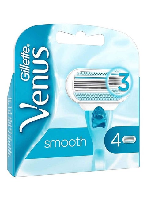 Pack Of 4 Venus 3 Refill Blades Smooth