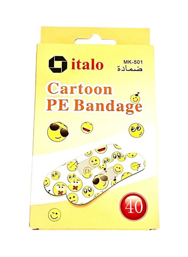 إيتالو - ضمادة بي اي بتصميم كرتوني مبتسم 40 للأطفال - Image 1