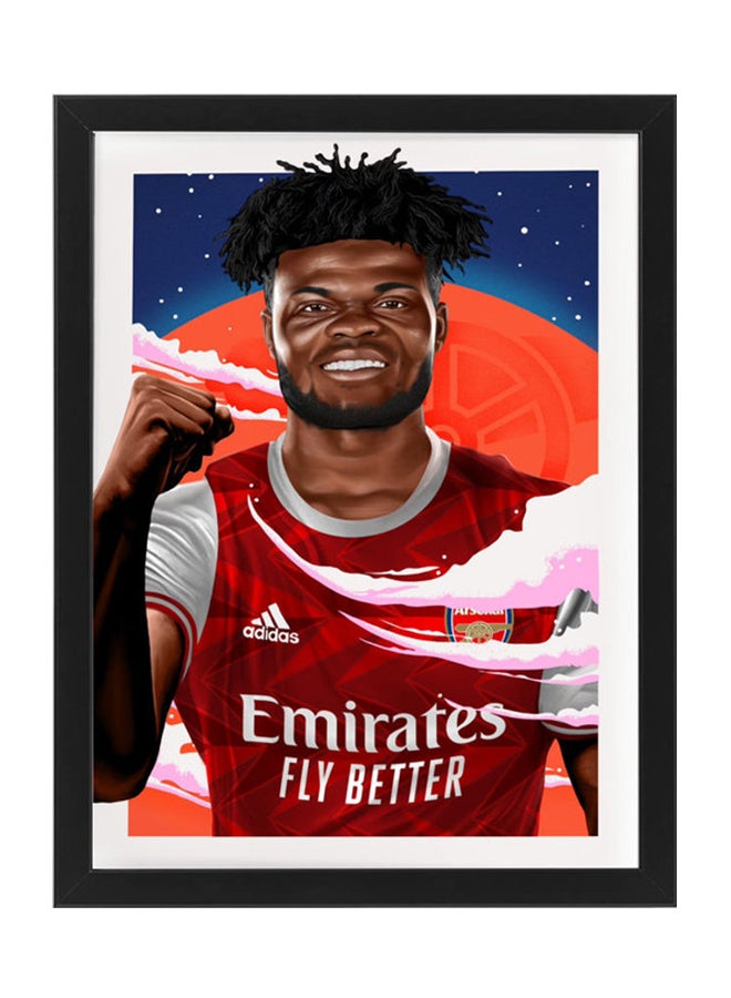 Boomah Accessories Thomas Partey Arsenal Football Artwork Poster With Frame Multicolour 30x40cm