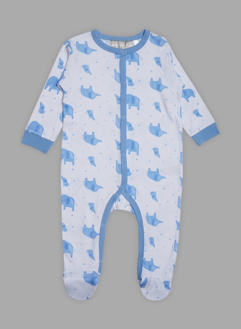 5 Piece Baby Combo Set White/Blue