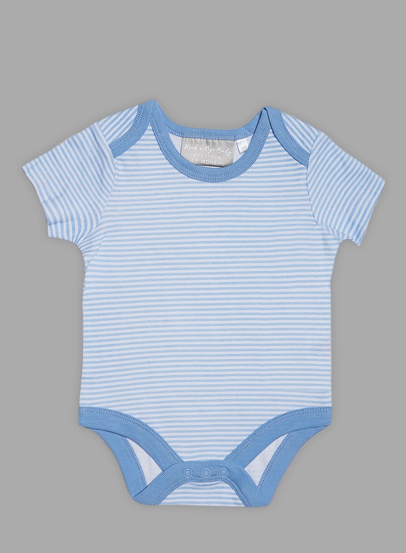 5 Piece Baby Combo Set White/Blue