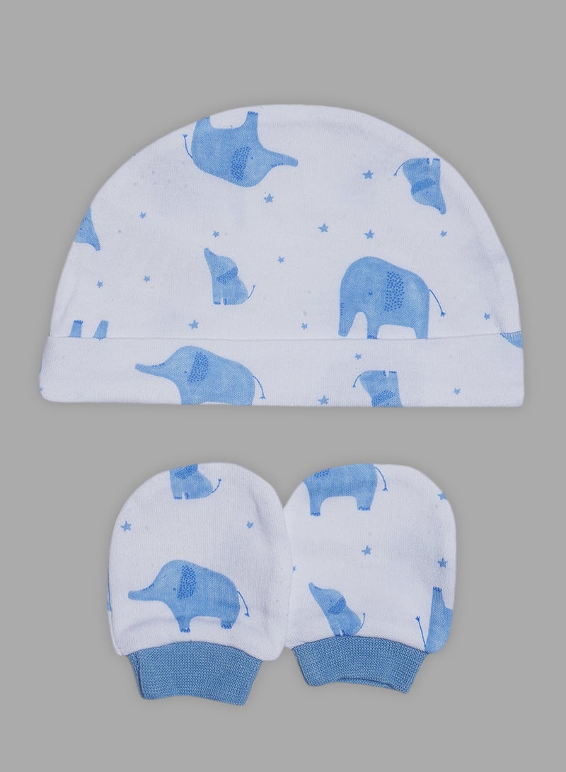 5 Piece Baby Combo Set White/Blue