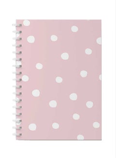 LOWHA Spiral Notebook for School or Business Note Taking with 60 Sheets White Dots Pattern in Pink Multicolour  - Image 1