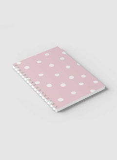 LOWHA Spiral Notebook for School or Business Note Taking with 60 Sheets White Dots Pattern in Pink Multicolour  - Image 2