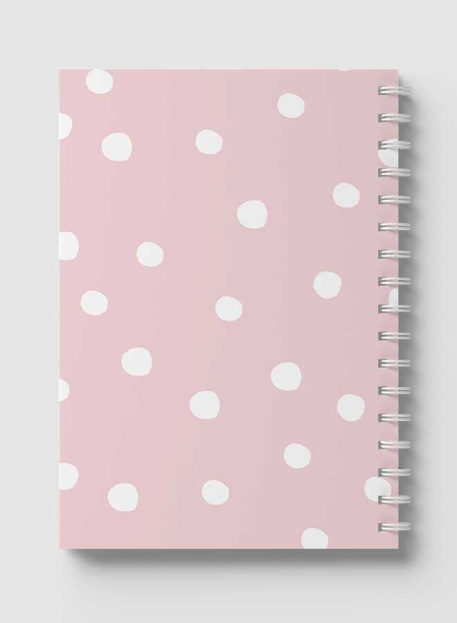 LOWHA - Spiral Notebook for School or Business Note Taking with 60 Sheets White Dots Pattern in Pink Multicolour - Image 1