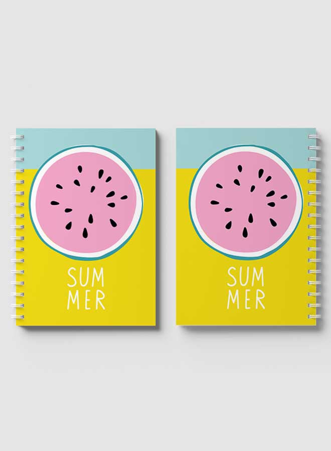 LOWHA - Spiral Notebook for School or Business Note Taking with 60 Sheets Watermelon Summer Multicolour - Image 1