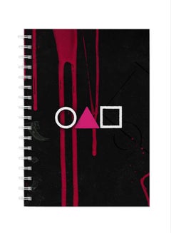 LOWHA Spiral Notebook for School or Business Note Taking with 60 Sheets Squid Game Shapes Black/Pink/White  - Image 1