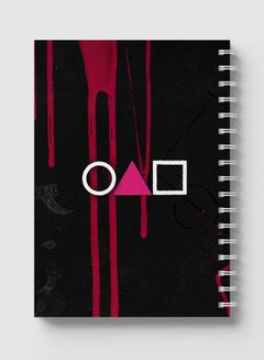 LOWHA Spiral Notebook for School or Business Note Taking with 60 Sheets Squid Game Shapes Black/Pink/White  - Image 5