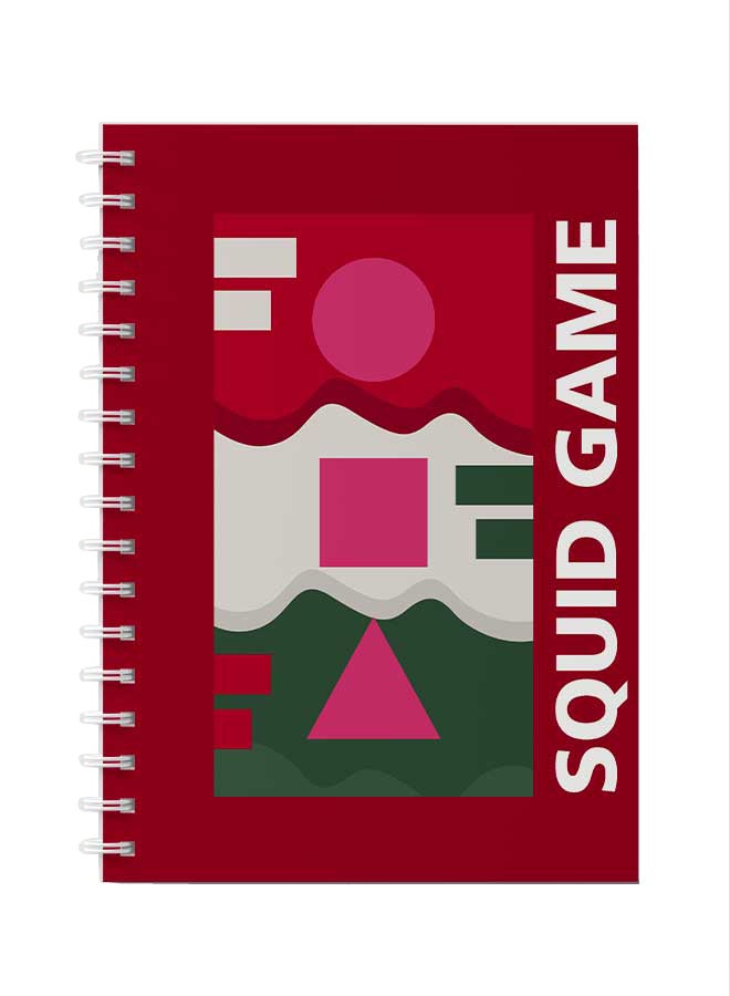 LOWHA Spiral Notebook for School or Business Note Taking with 60 Sheets Squid Game Shapes Red/Green/Pink/White  - Image 1
