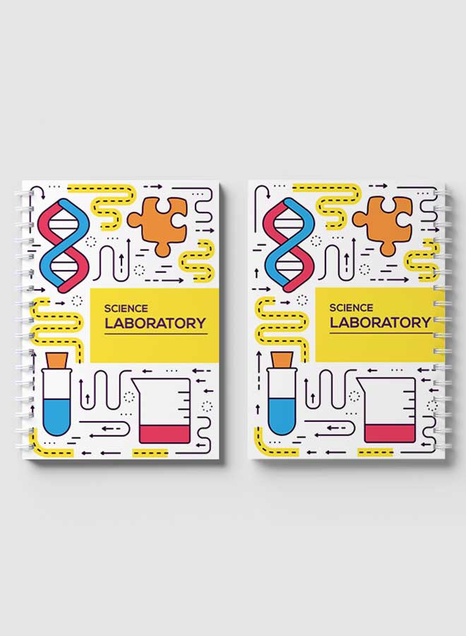 LOWHA - Spiral Notebook for School or Business Note Taking with 60 Sheets Science Laboratory Art Multicolour - Image 1