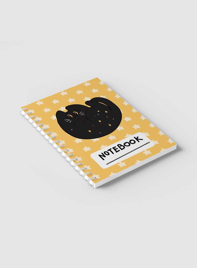 لوحة دفتر ملاحظات بسلك حلزوني للمدرسة أو تدوين ملاحظات العمل يحتوي على 60 ورقة بتصميم قطة لطيفة كرتونية متعدد الألوان - Image 2