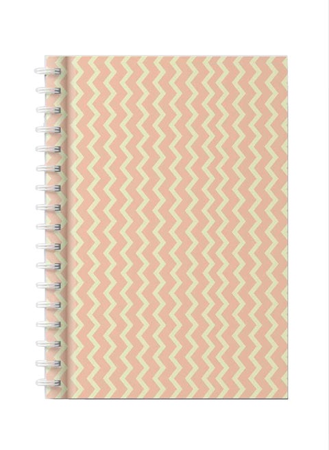 Spiral Notebook for School or Business Note Taking with 60 Sheets Abstract Zigzag Line Pattern Multicolour