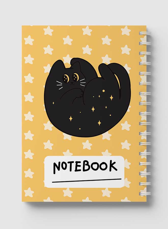 لوحة دفتر ملاحظات بسلك حلزوني للمدرسة أو تدوين ملاحظات العمل يحتوي على 60 ورقة بتصميم قطة لطيفة كرتونية متعدد الألوان - Image 5