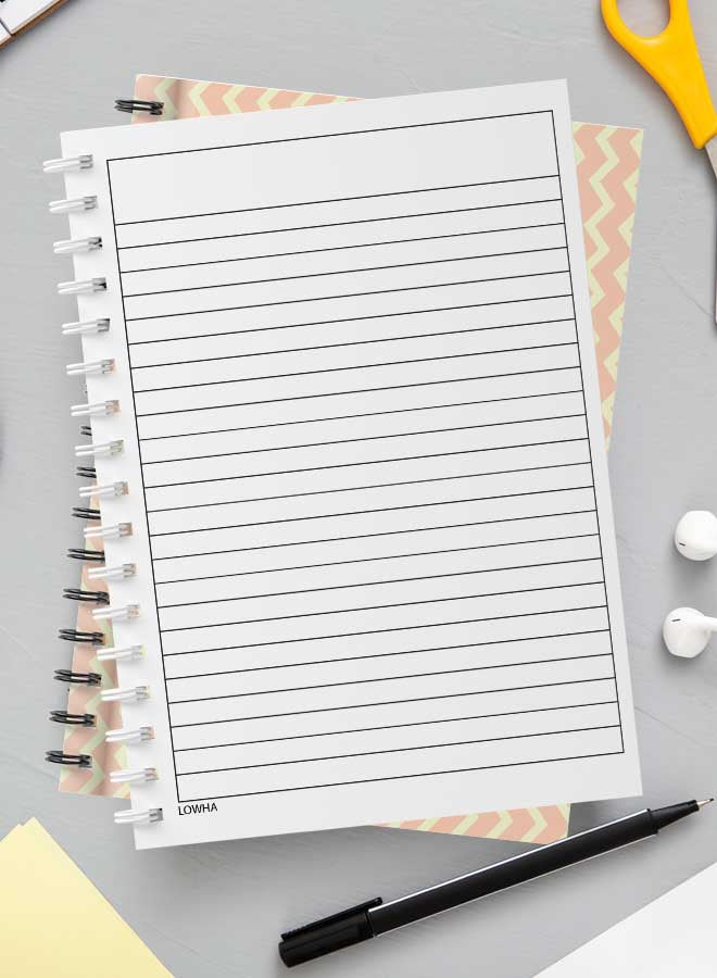 Spiral Notebook for School or Business Note Taking with 60 Sheets Abstract Zigzag Line Pattern Multicolour