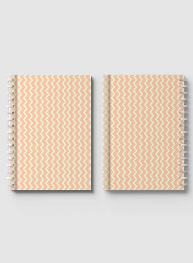 Spiral Notebook for School or Business Note Taking with 60 Sheets Abstract Zigzag Line Pattern Multicolour