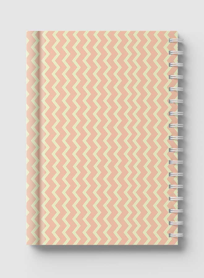 Spiral Notebook for School or Business Note Taking with 60 Sheets Abstract Zigzag Line Pattern Multicolour