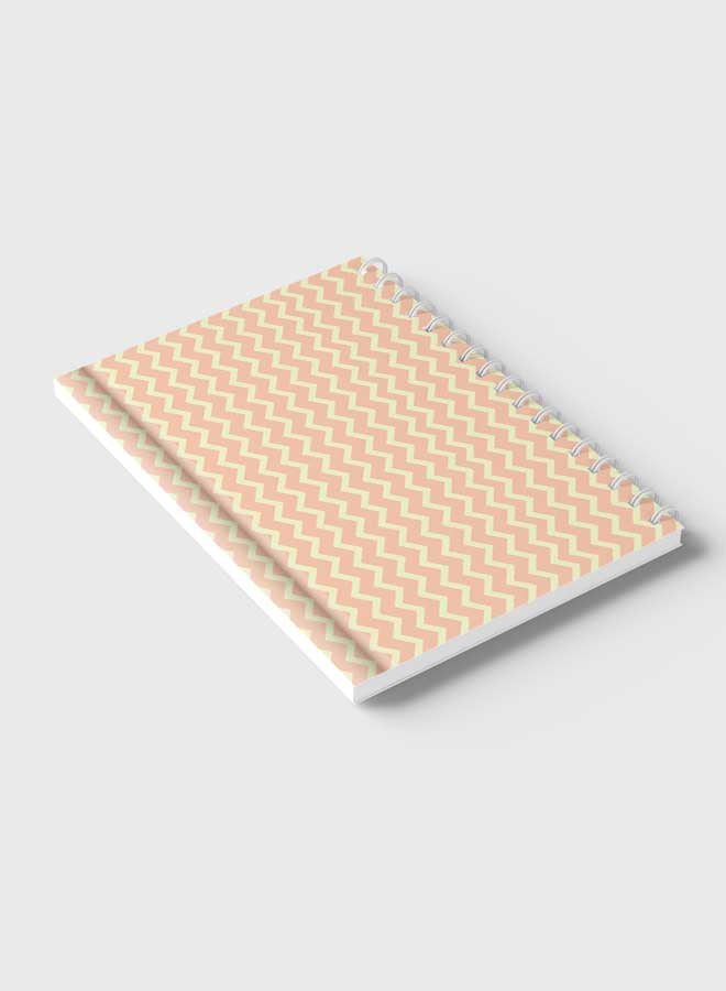 Spiral Notebook for School or Business Note Taking with 60 Sheets Abstract Zigzag Line Pattern Multicolour