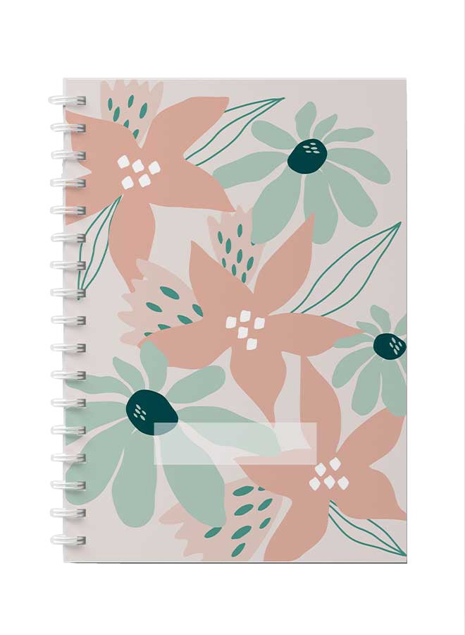 LOWHA - Spiral Notebook for School or Business Note Taking with 60 Sheets Modern Abstract Floral Art Multicolour - Image 1