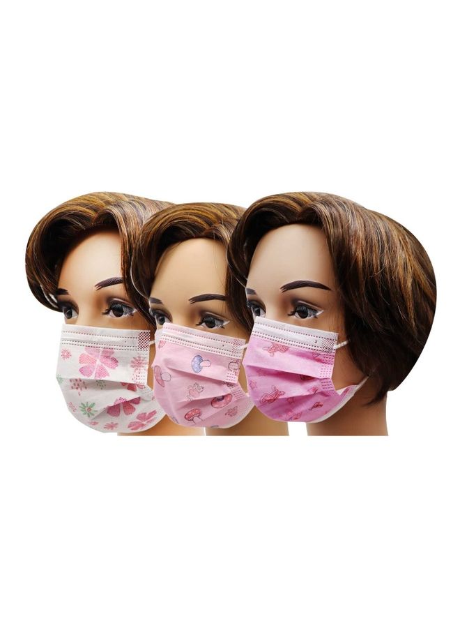 ميد ون ماسك للوجه من 3 طبقات للأطفال بطبعة أزهار الكرز من 30 قطعة - Image 2