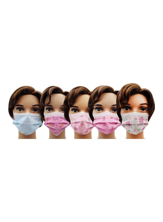 MedOne - 40-Pieces 3 Ply Face Mask For Kids Medical Blue & Mix Print School Mask For Kids - Image 1