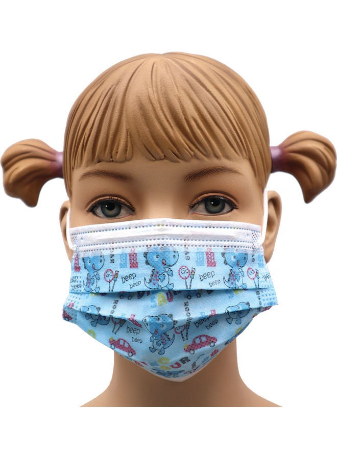 ميد ون ماسك للوجه من 3 طبقات للأطفال بتصميم جوراسيك من 20 قطعة - Image 1