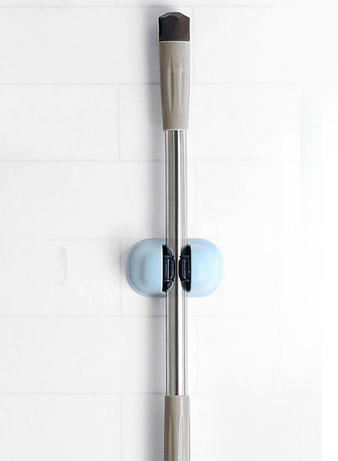 Wall Mounted Mop Strong Holder Wall Stick Space Saver and Organizer Blue 9.5 x 5.9 x 4.7centimeter 