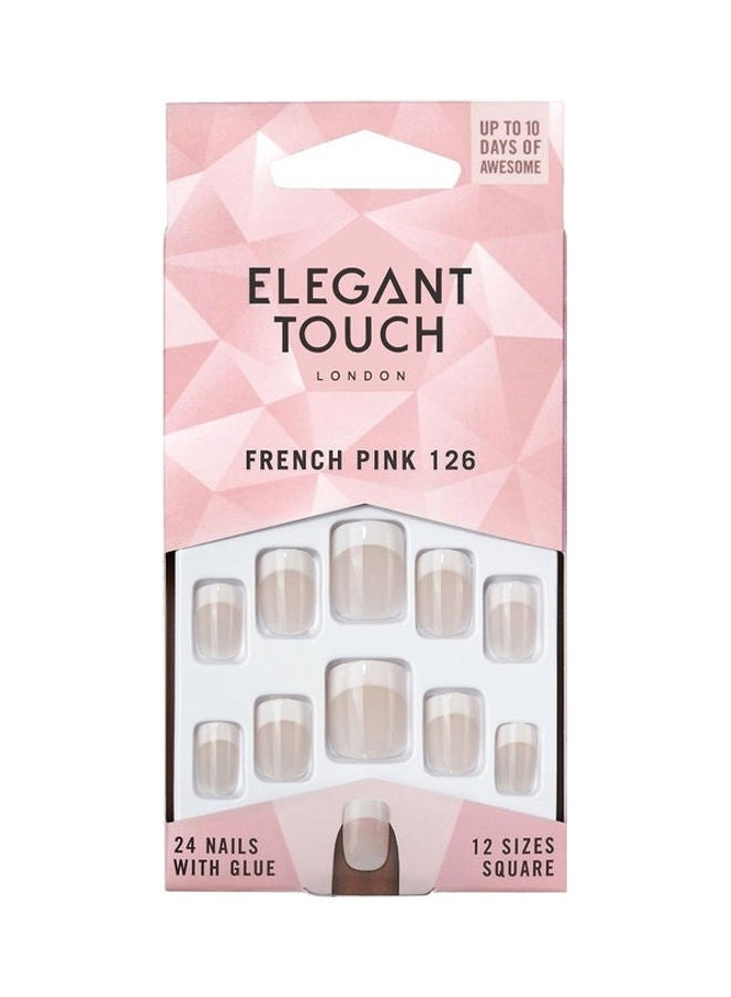 ELEGANT TOUCH - French Pink 126 Nails With Glue, Pack Of 24, French Pink 126 - Image 1