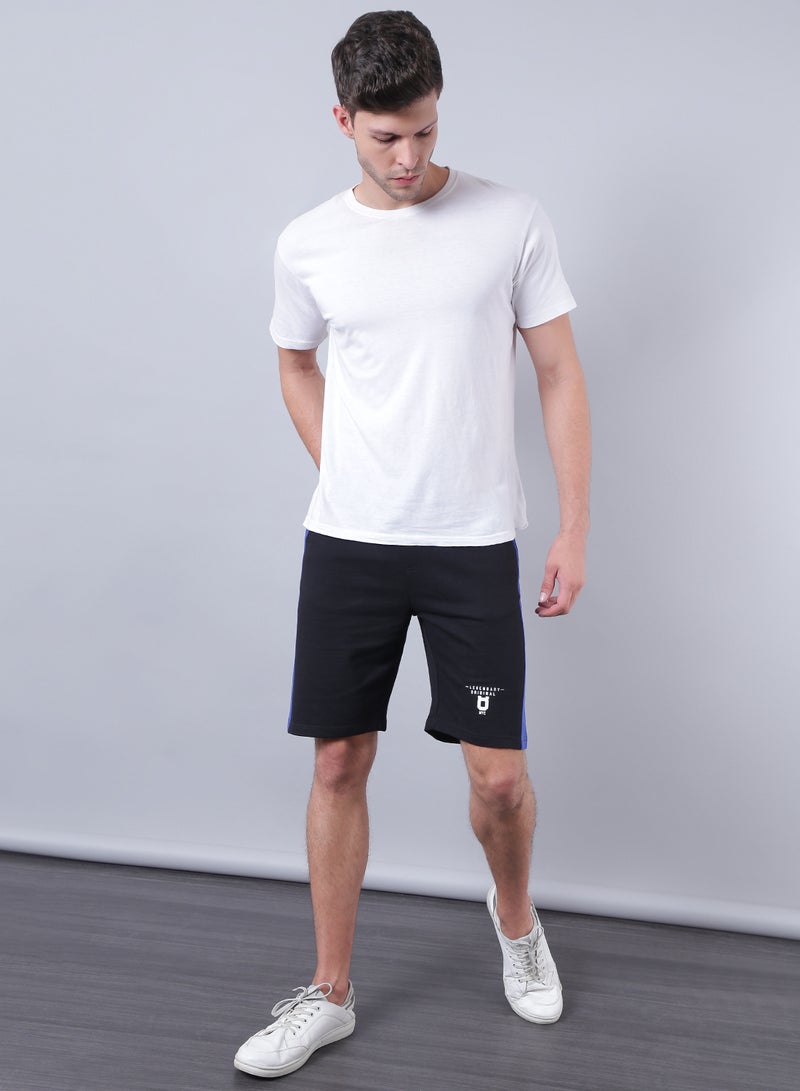 دريب سروال قصير شورت فرينش تيري أسود/ أزرق - Image 2