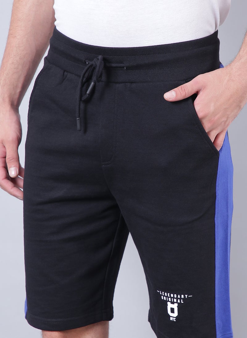 دريب سروال قصير شورت فرينش تيري أسود/ أزرق - Image 4