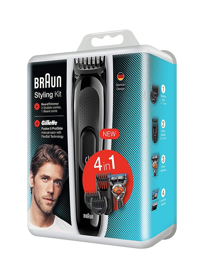 BRAUN - Styling Kit 4-In-1 Hair And Beard Trimmer SK3000 Black - Image 1