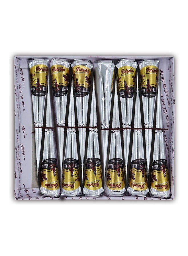 جوليتشا مخروط معجون حنة (12 قطعة) أسود - Image 2