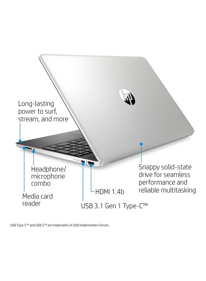HP - 15-dy1010nr 15.6-Inch HD Touchscreen (Upgraded Version) Laptop, 10th Gen Intel Core i3-1005G1, 8 GB SDRAM, 256 GB Solid-State Drive, Windows 11 English/Arabic Silver - Image 1