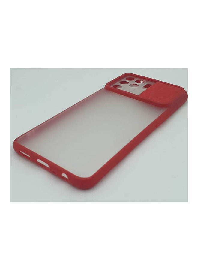 Generic - Oppo A94 With Camera Sliding Door Design Matte  Soft Edges Protective Case Red - Image 1