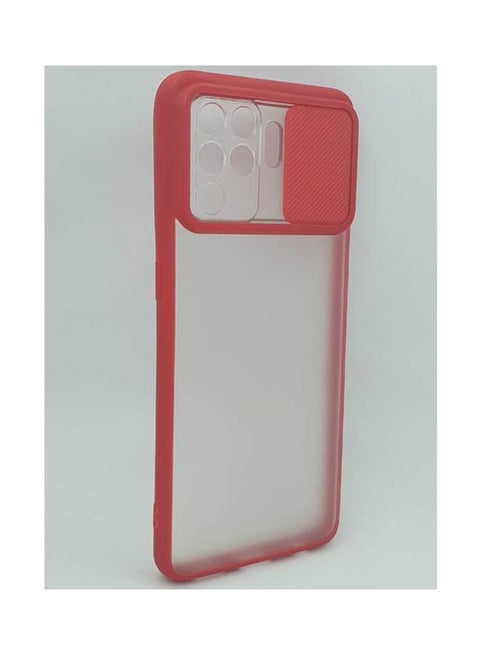 Oppo A94 With Camera Sliding Door Design Matte  Soft Edges Protective Case Red