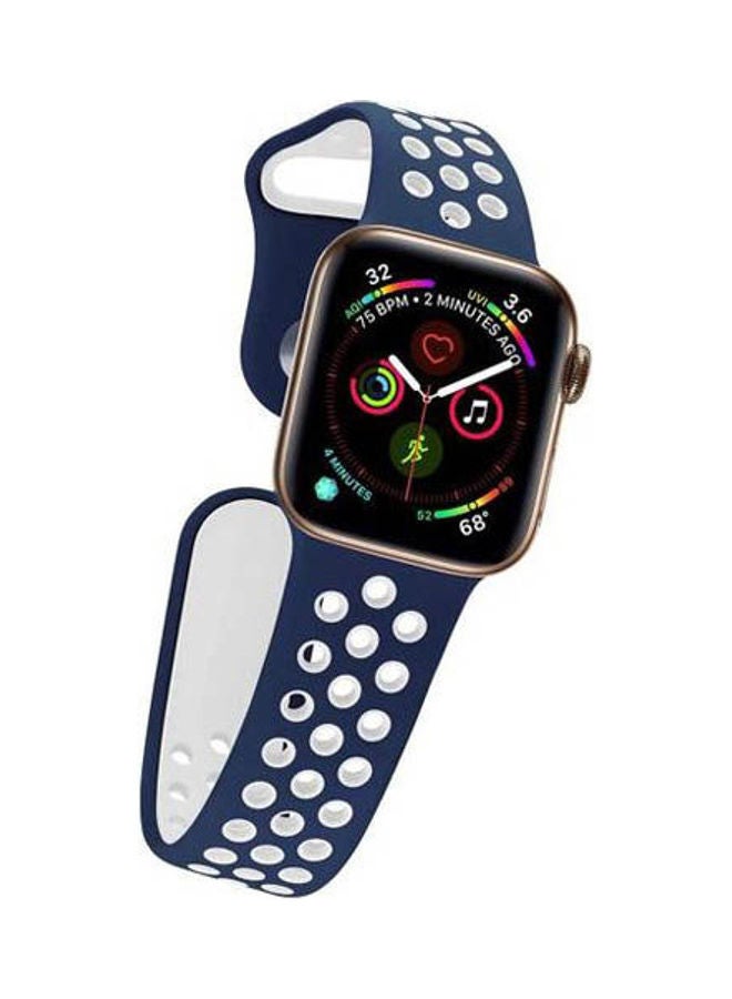Generic - Soft e Replacement Sports Strap For Apple Watch Series 321 3840 Blue/white - Image 1