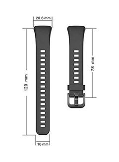 Generic Honor Band 6 Soft e Replacement Strap With Amazing Design Black  - Image 1