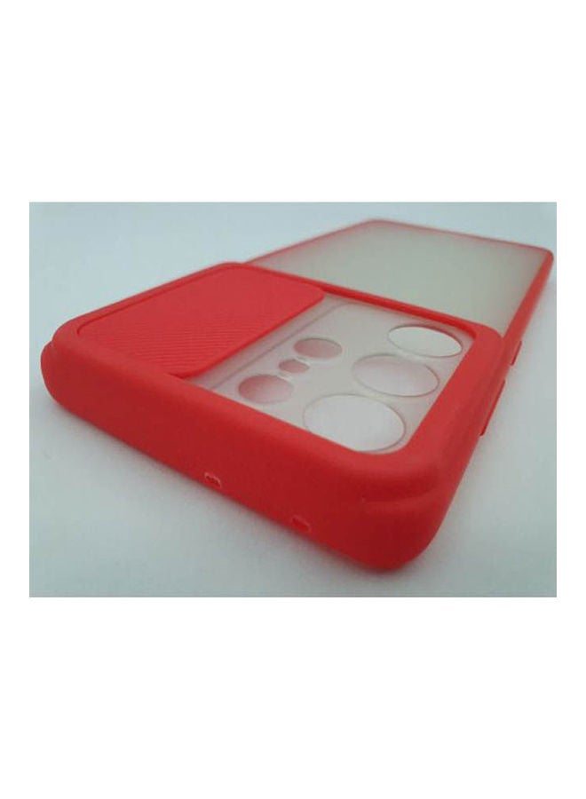 Generic Samsung Galaxy S21 Ultra Shockproof Push Pull Camera Protection Case Red 