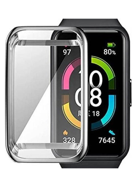 Huawei Band 6 Protective Case Flexible Tpu Case Soft Frame Shock Resistant Silver