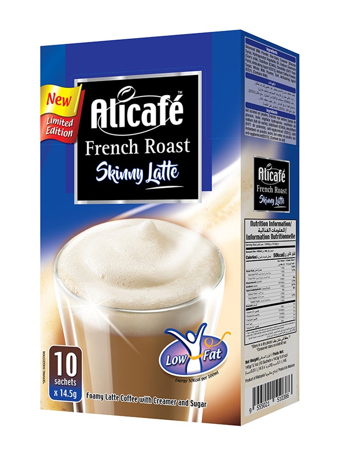 Alicafe French Roast Skinny Latte Instant Coffee Box 10 Sticks 14.5grams  - Image 1