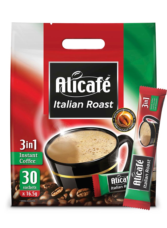 Alicafe Italian Roast 3 In1 Instant Coffee Pouch 30 Sticks 16.5grams  - Image 1