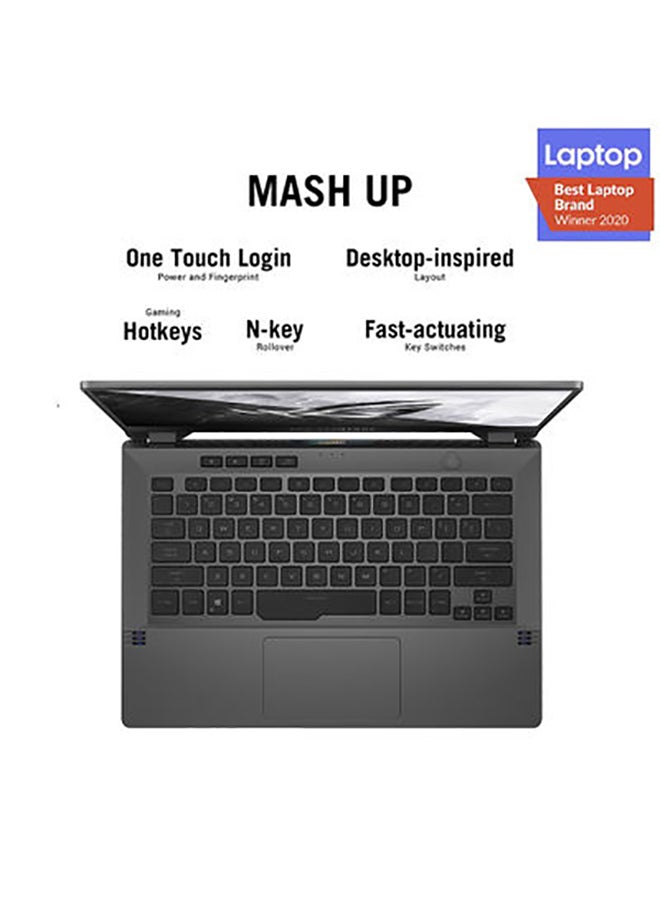 ASUS - ROG Zephyrus G14  GA401QE-K2144T Laptop With 14 Inch QHD Display , 8Core AMD Ryzen 9 5900HS Processor 3.0 GHz/ 16GB RAM/ 1TB SSD/ 4GB NVIDIA GeForce RTX 3050Ti Graphics/Windows 10 /International Version English/Arabic Eclipse Gray - Image 1