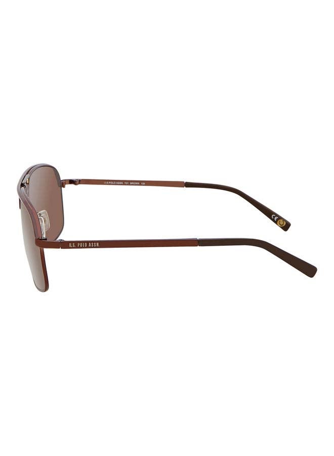 U.S. Polo Assn. Aviator Sunglasses, Brown Frame and Polarized Lenses 731 BROWN Lens Size: 61mm  - Image 4