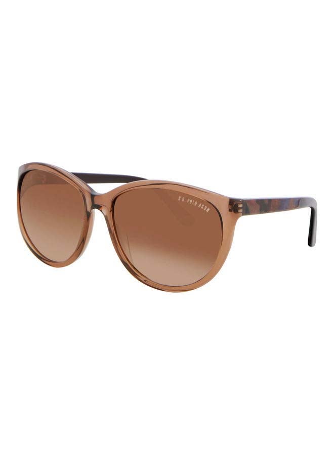 U.S. Polo Assn. Women's Butterfly Women's Sunglasses, Clear Brown with Brown Gradient Lenses 759 BROWN  Lens Size: 57mm  - Image 1