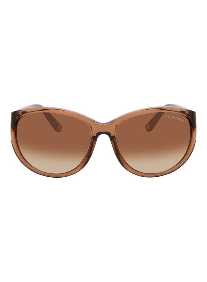 U.S. Polo Assn. Women's Butterfly Women's Sunglasses, Clear Brown with Brown Gradient Lenses 759 BROWN  Lens Size: 57mm  - Image 2