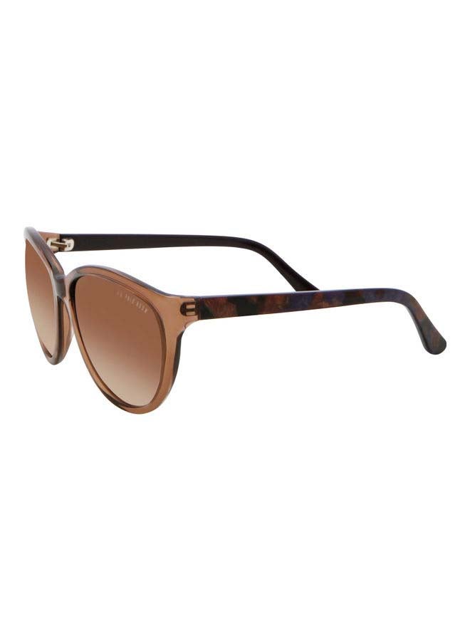 U.S. Polo Assn. Women's Butterfly Women's Sunglasses, Clear Brown with Brown Gradient Lenses 759 BROWN  Lens Size: 57mm  - Image 3