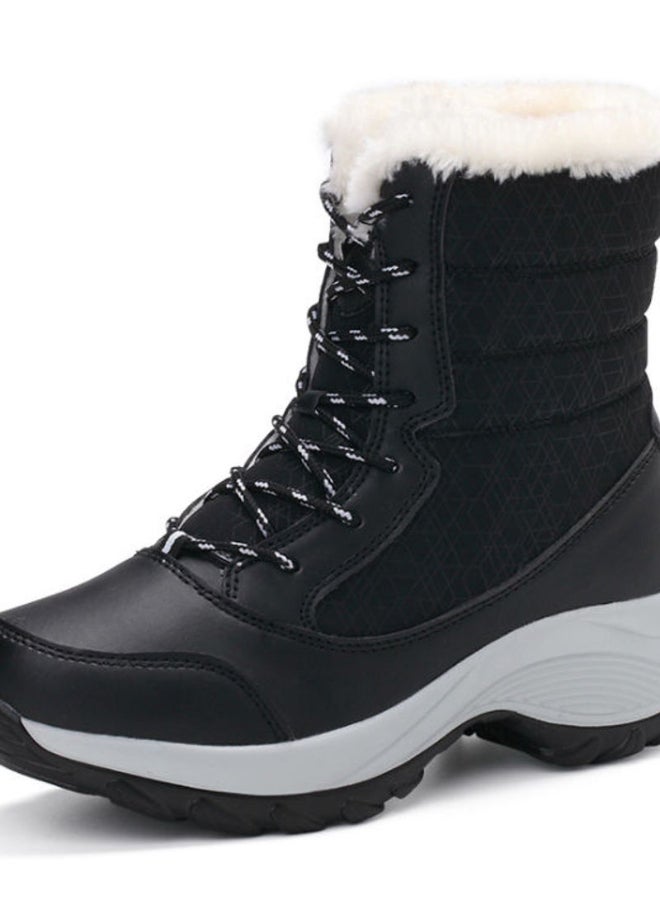 Beauenty Solid High-Top Warm Ankle Boots Black  - Image 4
