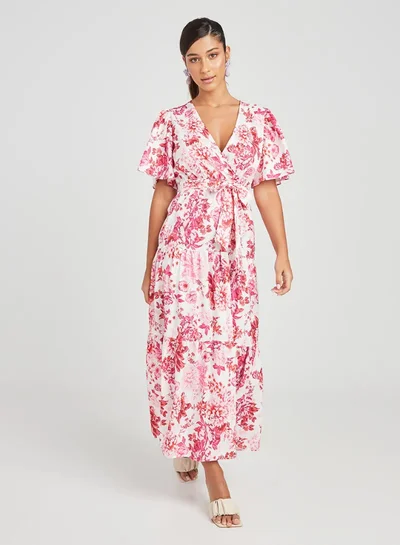 Closet By Styli Floral Printed A-Line Maxi Dress Multicolour