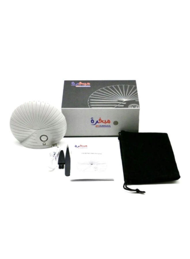 كروني مبخرة كهربائية صغيرة ومحمولة بتصميم عربي مناسب لشهر رمضان أبيض 12x18سم - Image 3